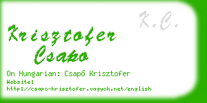 krisztofer csapo business card