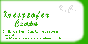 krisztofer csapo business card